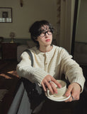 Rogers round emboss cardigan