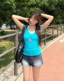 Grayish Cut Denim Shorts