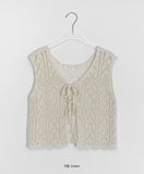 Mimoru Punching Layered Ribbon Knit Vest