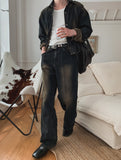 Vir Center Crease Garment Bootcut Denim