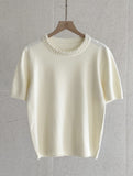 Terial Pearl Neck Volume Knit