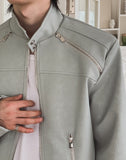 Baden Suede Belted Biker Jacket