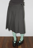 BUTTON PLEATS MIDI SKIRT