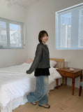 Tume Washing Cut Denim Wide Pants