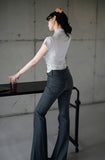 Side Shirring High Neck Tee