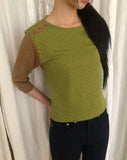 Repo Color Matching Button Three Quarter T-shirt