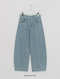 Pesilmo Stitch Denim Balloon Wide Pants