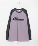 Nikkoi Printed Color Matching Raglan Long Sleeve Tee