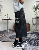 Leton embroidery bermuda denim pants
