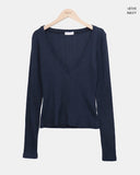 Lasom V-neck Slim Long Sleeve T-shirt
