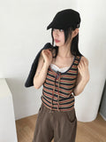 Titan hippie color matching striped vest sleeveless