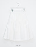 Fiumi Frill Shirring Midi Banding Skirt