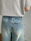 Celto Lettering Carpenter Denim Bermuda Pants