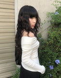 Dove Off-Shoulder Long Sleeve Knit