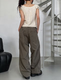 Leca Adjust Pintuck Balloon Nylon Pants