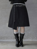 Stripe Unbalanced Skirt