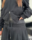 Tupel Rivet Crop Zip-Up