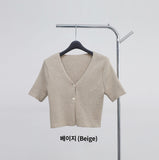 Cozia Cropped Knitwear Short-sleeved Cardigan