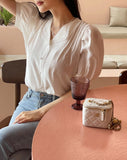 Lupine Lace Pin Tuck Puff Blouse