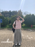 [unisex] Helkan Keyring Pintuck Banding Wide Pants