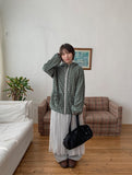 Bomiru Ribbon Hood Check Wind Jumper