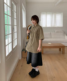 [Unisex] Gelgo Pintuck Washing Denim Bermuda Pants