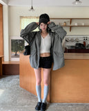 Leon V-Neck Button Slim Hoodie