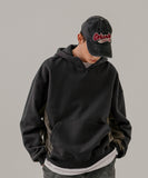 Divide neck up brushed hoodie