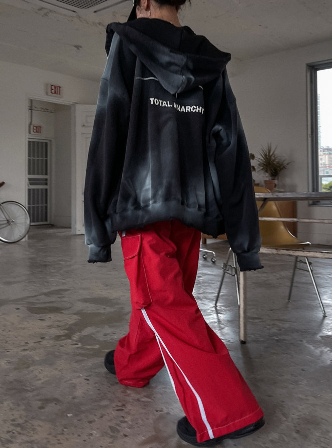 【U LAN】(UNISEX) Dirty Spray Shine Warmer Hood Zip-up U LAN (ユーラン) - (男女兼用)ダーティスプレーシャイン