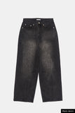 Answer wrinkle washed wide denim pants
