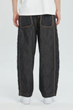 QUILTED DENIM PANTS