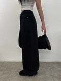 Zid Brushed Snap Cotton Wide Pants