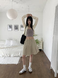 Killan Punched Button Knit Crop Long Sleeve Hood Cardigan