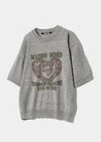 DOODLE HEART HALF KNIT