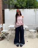 Gyoli cable pattern one-off-shoulder long-sleeved knit