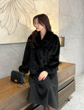 Kesura Shawl Collar Eco-Fur Mink Jacket