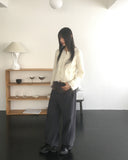 Keyshall string wavy round knit cardigan