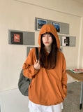 [unisex] Riel half-zip-up string hood anorak