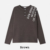Devel Waffle Henley Neck Long Sleeve T-shirt