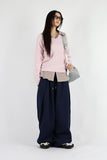 Folding line wide pants