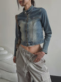 chade span biker denim jacket