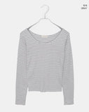 Yvonne Stripe Round Neck Slim Fit Long Sleeve T-Shirt
