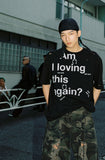 damage washing piercing t-shirt