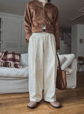 Hazy Cotton Pintuck Pants