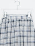Luije Summer Check Shirring Flower Midi Banding Skirt