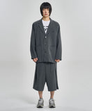 One Tuck Stripe Bermuda Pants