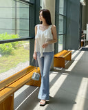 Jenia Ribbon Frill Sleeveless Blouse