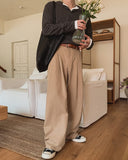 Merries Pintuck Banding Wide Pants