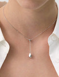 Champagne Moon Dew Drop Silver Darling Necklace