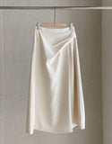 Jayro Shirring Pin Tuck Flare Long Skirt